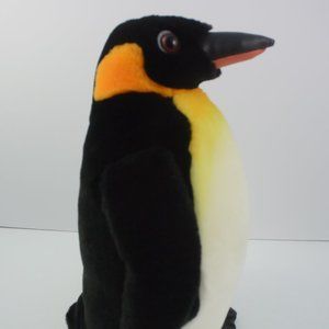 SeaWorld Emperor Penguin 10" Plush Leather-like Beak & Feet Very Good Condition!